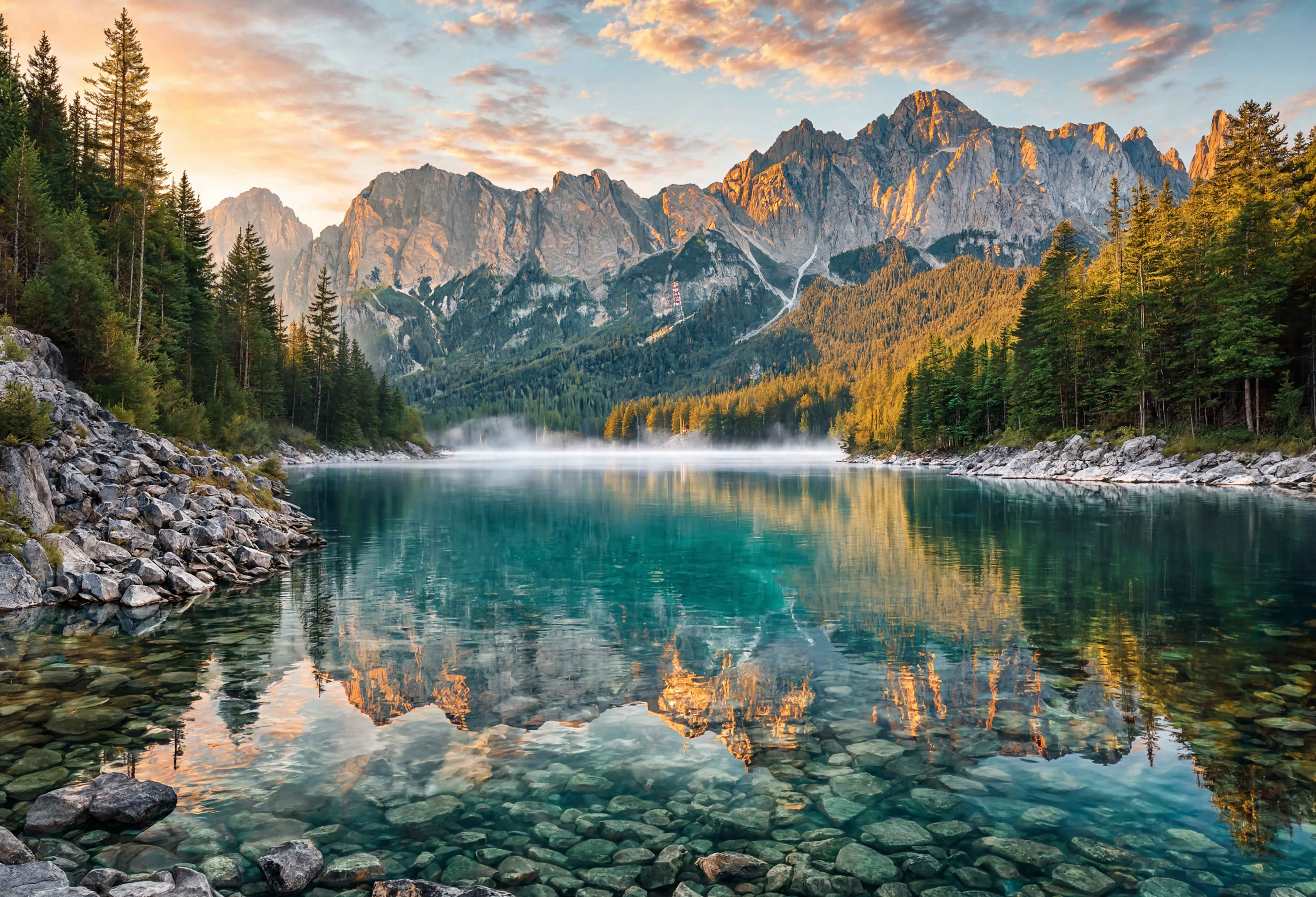 Eibsee — türkisblaues Wasser zu Füßen der Zugspitze